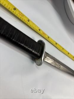 Vintage Fairbairn-Sykes F-S Commando Dagger 9.75 OAL Leather Grip Brass Pommel