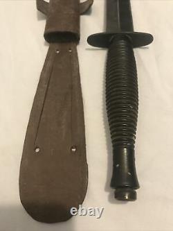 Vintage Fairbairn Sykes Sheffield England Fighting Knife Dagger & Sheath