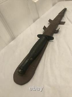 Vintage Fairbairn Sykes Sheffield England Fighting Knife Dagger & Sheath