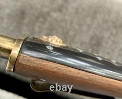 Vintage Filipino Dagger Knife, Buffalo Horn Handle & Scabbard with Gold Lion