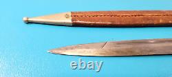 Vintage German F. Herder Abr. Sohn Solingen Dagger Knife Dirk + Leather Scabbard