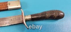 Vintage German F. Herder Abr. Sohn Solingen Dagger Knife Dirk + Leather Scabbard