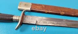 Vintage German F. Herder Abr. Sohn Solingen Dagger Knife Dirk + Leather Scabbard