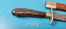 Vintage German F. Herder Abr. Sohn Solingen Dagger Knife Dirk + Leather Scabbard