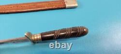 Vintage German F. Herder Abr. Sohn Solingen Dagger Knife Dirk + Leather Scabbard