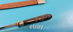 Vintage German F. Herder Abr. Sohn Solingen Dagger Knife Dirk + Leather Scabbard