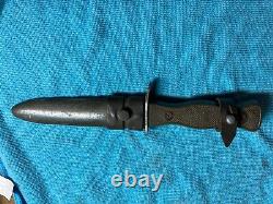 Vintage German Fighting Knife Dagger Original Baron Rostfrei w metal sheath 1960