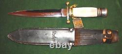 Vintage German LINDER DAGGER Faux Pearl Handle with Leather Sheath