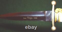 Vintage German LINDER DAGGER Faux Pearl Handle with Leather Sheath