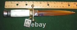 Vintage German LINDER DAGGER Faux Pearl Handle with Leather Sheath