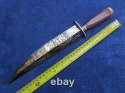 Vintage German Made Jim Bowie Knife Vidalia Sandbar Fight Dagger With Box