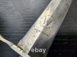 Vintage German Solingen R & W NAVY Dagger Knife + Sheath