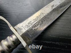 Vintage German Solingen R & W NAVY Dagger Knife + Sheath