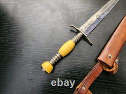 Vintage German Solingen R & W NAVY Dagger Knife + Sheath
