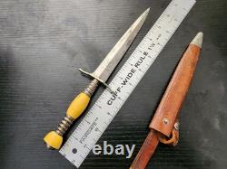 Vintage German Solingen R & W NAVY Dagger Knife + Sheath