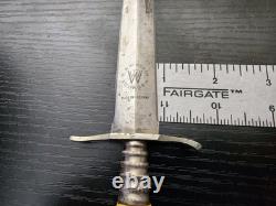 Vintage German Solingen R & W NAVY Dagger Knife + Sheath