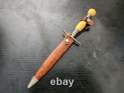 Vintage German Solingen R & W NAVY Dagger Knife + Sheath