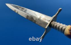 Vintage German WWII Solingen Navy Motif Dagger Fighting Knife With Sheath