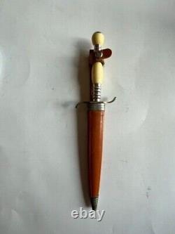 Vintage Gutmann German Solingen Dagger Fight/Garter Knife Etched with Scabbard