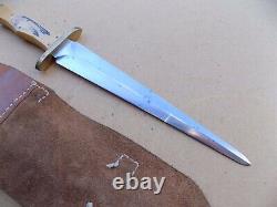 Vintage Haake Handmade Custom Large Dagger Fighting Knife Scrimshaw