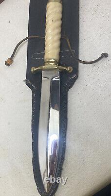 Vintage Handmade Toothpick Dagger Fixed Blade Knife. 13 With Custom Sheath