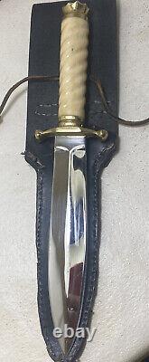 Vintage Handmade Toothpick Dagger Fixed Blade Knife. 13 With Custom Sheath