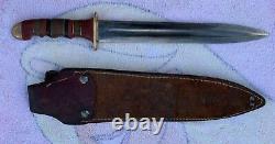 Vintage Large Dagger Knife 8 1/2L Blade With Sheath