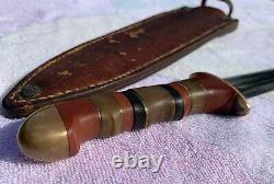 Vintage Large Dagger Knife 8 1/2L Blade With Sheath