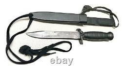Vintage Military AES Solingen Germany Combat Bayonet Dagger Knife Scabbard Mint