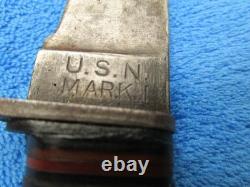 Vintage Original Ww2 Usn Mark 1 Dagger Pal Rh-35 Fighting Knife And Sheath