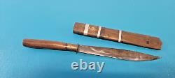 Vintage Philippines Moro Kris Knife Dagger with Wood Sheath