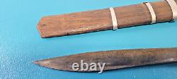 Vintage Philippines Moro Kris Knife Dagger with Wood Sheath