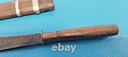 Vintage Philippines Moro Kris Knife Dagger with Wood Sheath