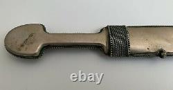 Vintage Siberian Dagger Knife with Nickel Silver Sheath & Handle Rare