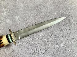 Vintage Solingen Germany Double Edge Fixed Blade Dagger Fighting Knife