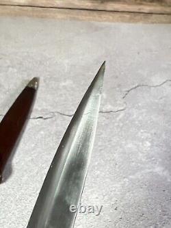 Vintage Solingen Germany Double Edge Fixed Blade Dagger Fighting Knife