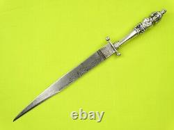 Vintage South America Nude Woman Figural Handle Large Fighting Dagger Knife