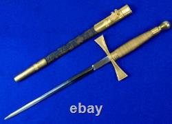 Vintage Spanish Spain Navy Naval Officer's Dagger Fighting Knife with Scabbard