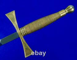 Vintage Spanish Spain Navy Naval Officer's Dagger Fighting Knife with Scabbard
