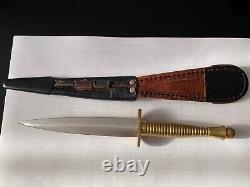 Vintage Stainless Steel Blade and Brass Dagger Full Tang