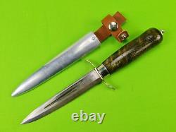 Vintage Swedish Sweden Hunting Fighting Knife Dagger with Scabbard