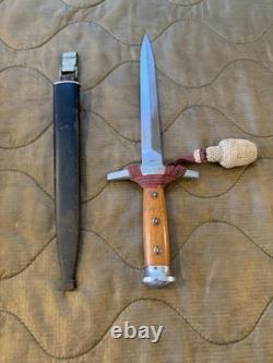 Vintage Swiss Army M43 Dagger Knife w Scabbard SIG Neuhausen M1943 WW2 Era