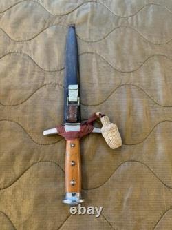 Vintage Swiss Army M43 Dagger Knife w Scabbard SIG Neuhausen M1943 WW2 Era