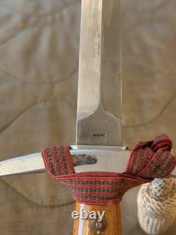 Vintage Swiss Army M43 Dagger Knife w Scabbard SIG Neuhausen M1943 WW2 Era