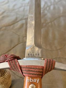 Vintage Swiss Army M43 Dagger Knife w Scabbard SIG Neuhausen M1943 WW2 Era