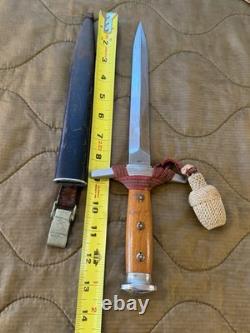 Vintage Swiss Army M43 Dagger Knife w Scabbard SIG Neuhausen M1943 WW2 Era