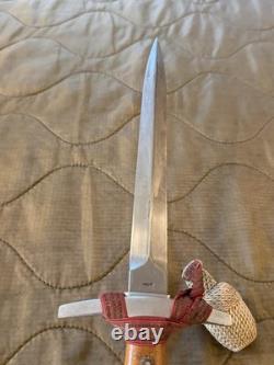 Vintage Swiss Army M43 Dagger Knife w Scabbard SIG Neuhausen M1943 WW2 Era