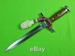 Vintage Swiss Switzerland Army Dress Dagger Fighting Knife & Scabbard Knot