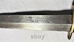 Vintage TAYLOR Eye Witness Fix Blade Double Edge Dagger 11-1/2 Knife Sheffield