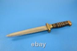 Vintage Theatre Military Style Knife Dagger Brass & Leather Handle